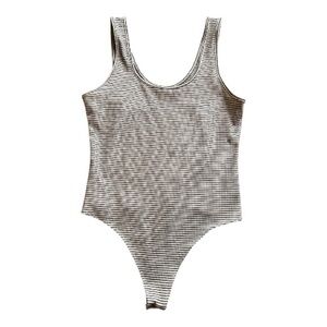 AE Super Seamless Bodysuit Black and white striped Size XL NEW